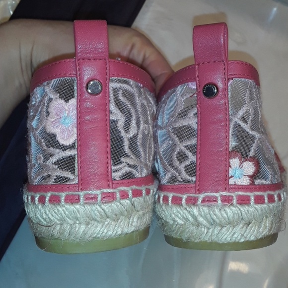 LONGCHAMP ESPADRILLE pink flowers and  leather - Picture 6 of 8